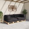 vidaXL Canap&eacute; modulaire 2 places anthracite 140x70x36 tissu