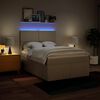 vidaXL Sommier &agrave; lattes de lit avec matelas Cr&egrave;me 140x200 cm Tissu