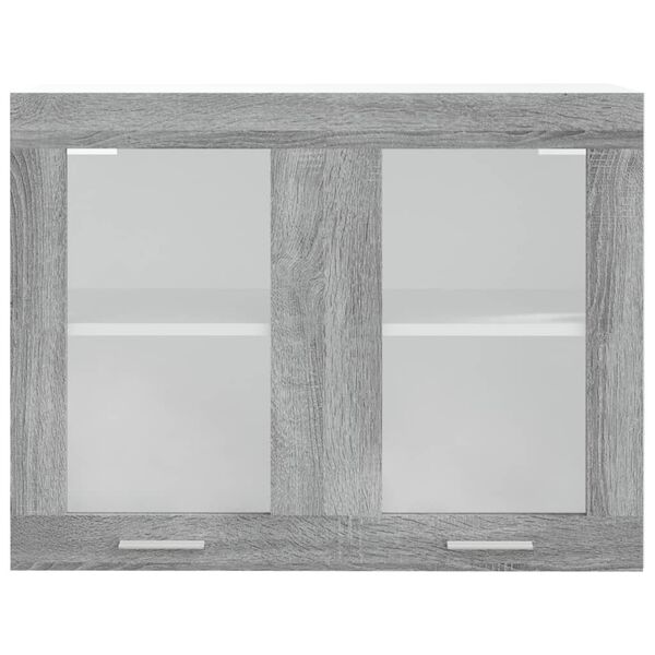 vidaXL Vitrine suspendue "Lyon" Gris Sonoma 80 x 31 x 60 cm Bois d'ingénierie