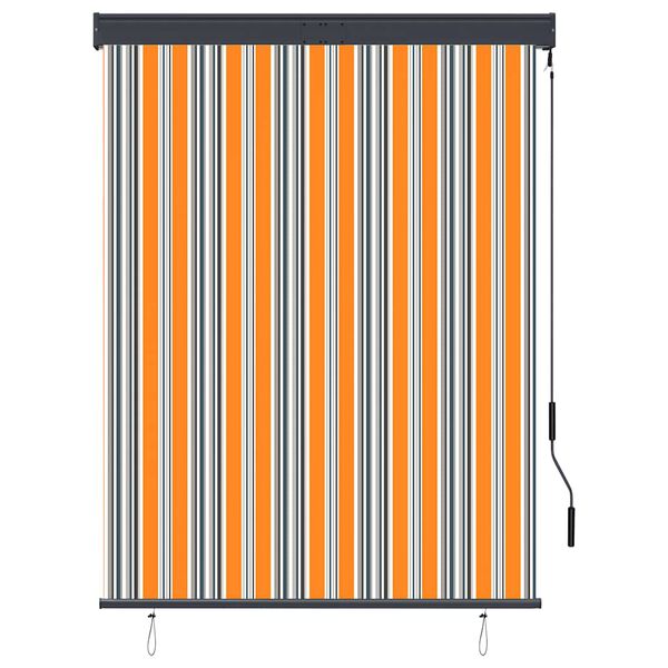 vidaXL Store roulant d'ext&eacute;rieur 120x250 cm Jaune et bleu