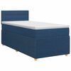 vidaXL Lit boxspring avec matelas Bleu 100 x 200 cm Tissu