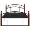 vidaXL Cadre de lit sans matelas noir métal bois chêne 120x200 cm