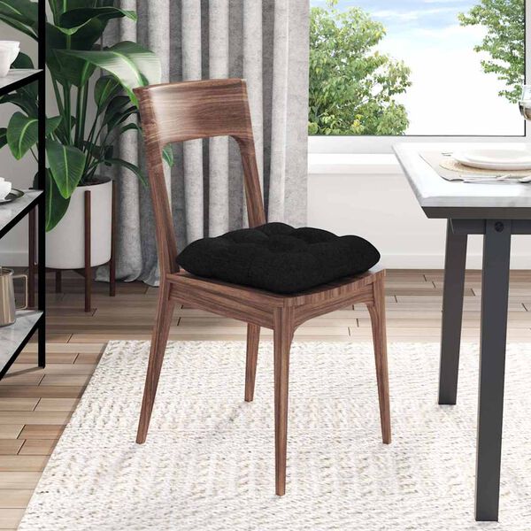 vidaXL Coussins de si&egrave;ge 4 pcs Noir 40 x 40 x 12 cm tissu