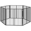 vidaXL Porte pour chien 6 pc Noir 80 x 80 cm Acier galvanis&eacute;
