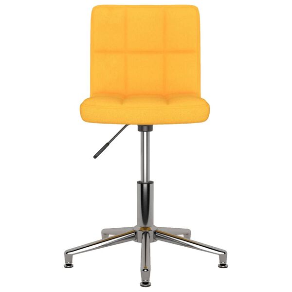 vidaXL Chaise pivotante de salle &agrave; manger Jaune moutarde Tissu