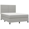 vidaXL Sommier &agrave; lattes de lit et matelas et LED Gris clair 140x190 cm