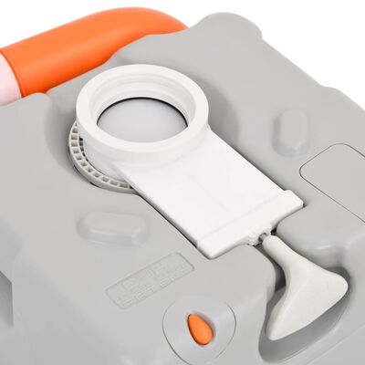 vidaXL Toilette de camping portable gris et blanc 22+12 L PEHD