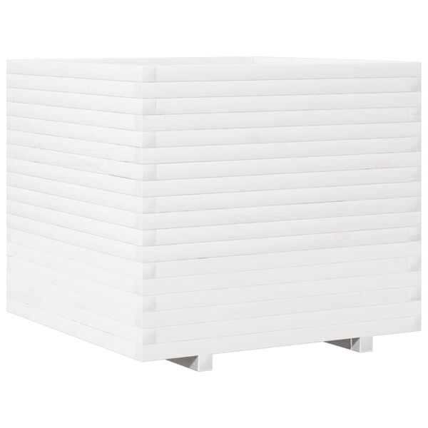 vidaXL Jardinière blanc 80x80x72 cm bois de pin massif