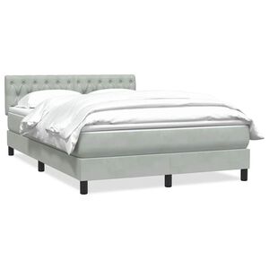 vidaXL Sommier &agrave; lattes de lit et matelas gris clair 160x210cm velours