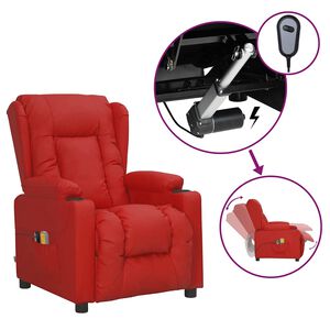 vidaXL Fauteuil de massage &eacute;lectrique Rouge bordeaux Similicuir
