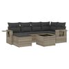 vidaXL Salon de jardin avec coussins 7 pcs gris clair r&eacute;sine tress&eacute;e