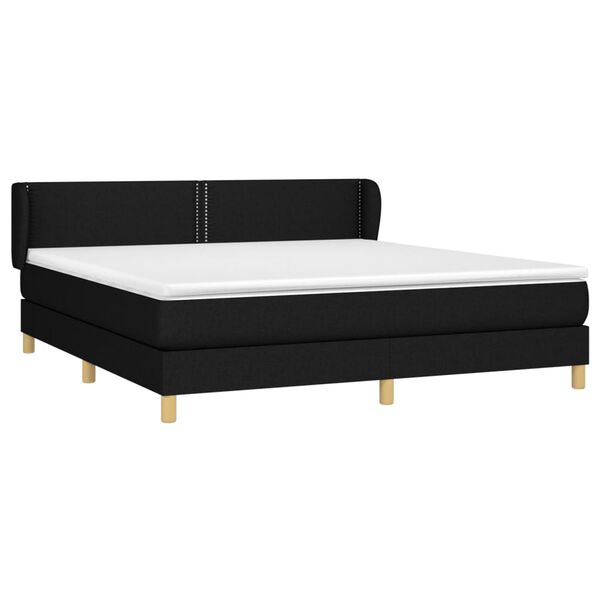 vidaXL Sommier &agrave; lattes de lit avec matelas Noir 160x200 cm Tissu