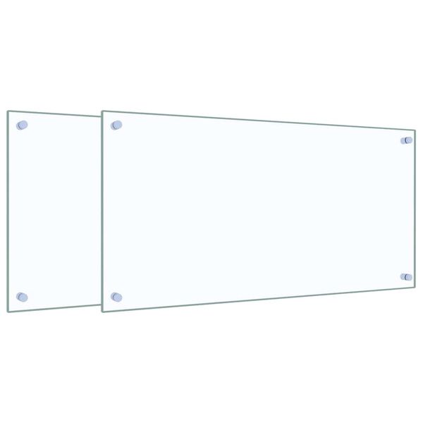vidaXL Dosserets de cuisine 2 pcs transparent 80x40 cm verre trempé