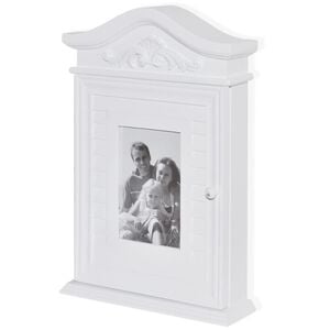 vidaXL Armoire &agrave; cl&eacute;s avec cadre photo Blanc