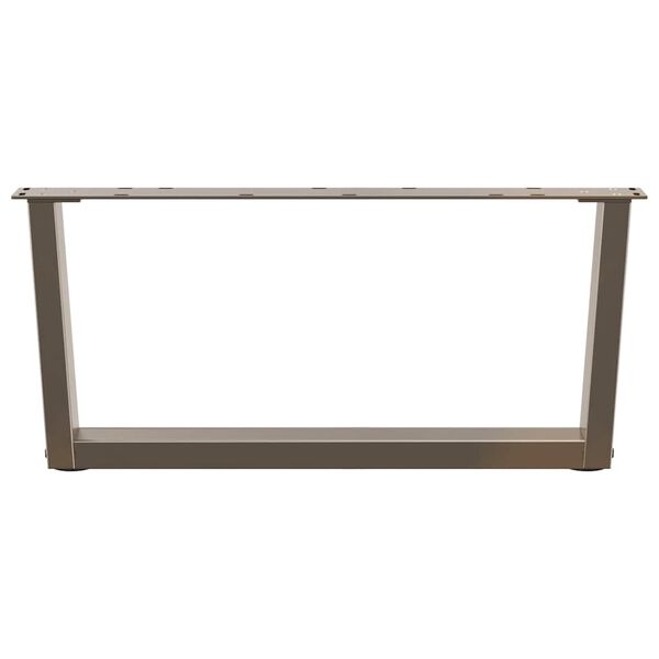 vidaXL Pieds de table basse en forme de V, 2 pi&egrave;ces, acier naturel, 70 x (30-31,3) cm