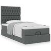 vidaXL Cadre de lit ottoman avec matelas gris fonc&eacute; 80x200 cm tissu