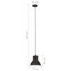vidaXL Lampe suspendue 25 W Noir Rond 17 cm E27