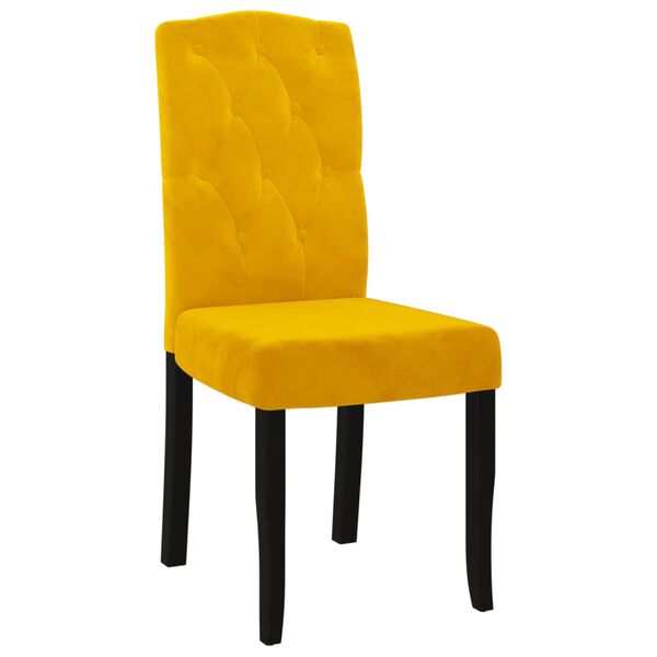 vidaXL Chaises &agrave; manger lot de 2 Jaune Velours