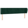vidaXL T&ecirc;te de lit avec oreilles Vert fonc&eacute; 183x23x78/88 cm Velours