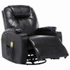 vidaXL Fauteuil à bascule de massage Noir Similicuir