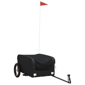 vidaXL Remorque de v&eacute;lo noir 30 kg fer