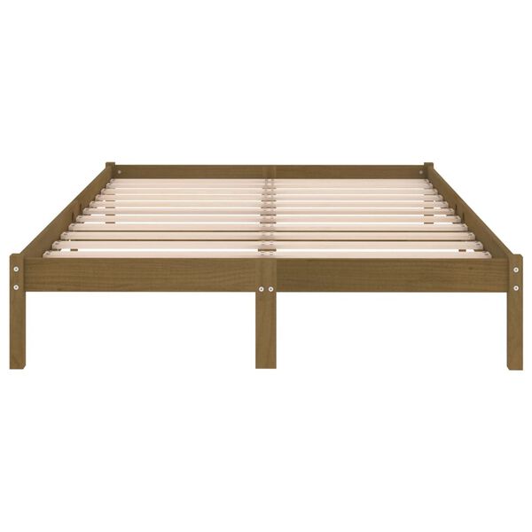 vidaXL Cadre de lit sans matelas marron miel bois massif 200x200 cm