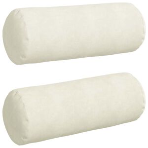vidaXL Coussins d'accent 2 pcs Cr&egrave;me &Oslash; 25 x 70 cm