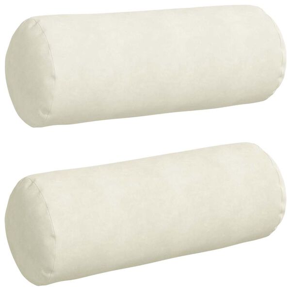 vidaXL Coussins d'accent 2 pcs Crème Ø 25 x 70 cm