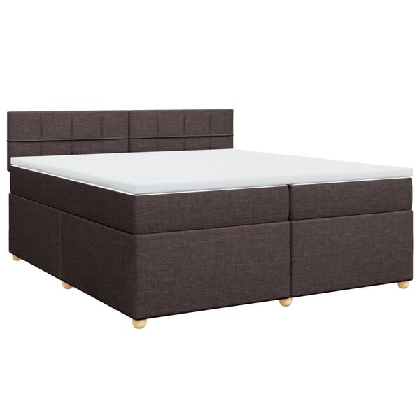 vidaXL Sommier &agrave; lattes de lit avec matelas Marron fonc&eacute; 200x200 cm