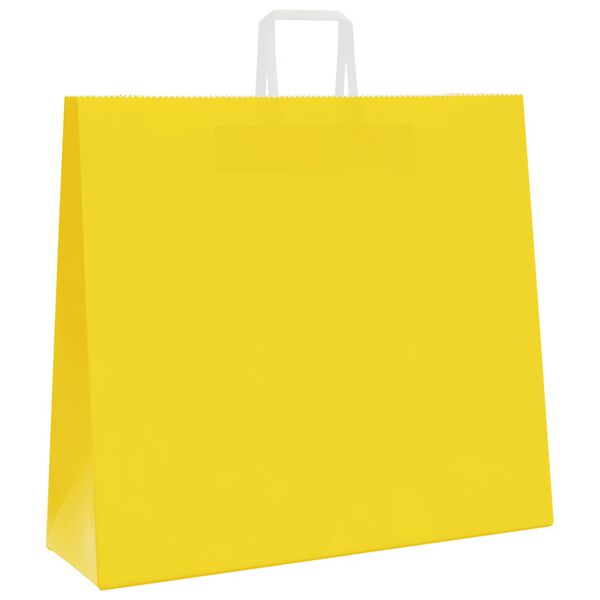 vidaXL Sacs en papier 50 pcs avec poign&eacute;es jaune 54x15x49 cm