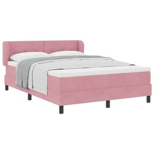 vidaXL Lit &agrave; ressorts avec matelas Rose 140 x 190 cm Velours
