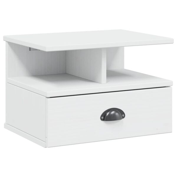 vidaXL Cabinet de chevet Hill Blanc 40 x 31 x 27 cm Pin massif