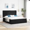 VidaXL Cadre de lit ottoman avec matelas noir 200x200cm velours