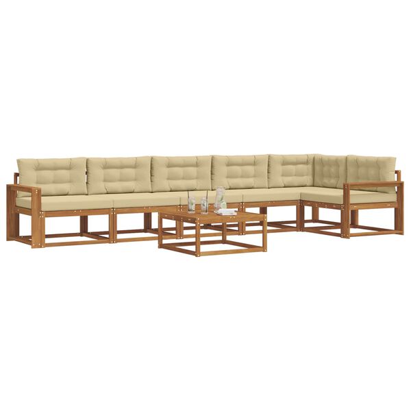 vidaXL Ensemble de canap&eacute;s d'ext&eacute;rieur 7 pcs Naturel et Beige