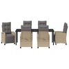 vidaXL Ensemble de salle &agrave; manger pour jardin 7 pcs Beige polyrotin