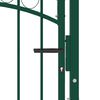 vidaXL Portail de cl&ocirc;ture Emmen avec partie sup&eacute;rieure cintr&eacute;e en acier 100&nbsp;x&nbsp;98,5&nbsp;cm vert