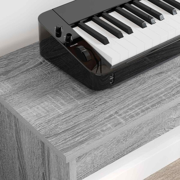 vidaXL Stand de clavier Gris Sonoma 120 x 32 x 64 cm Bois d'ing&eacute;nierie