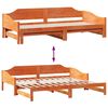 vidaXL Lit de jour et lit gigogne sans matelas 90x200 cm bois massif
