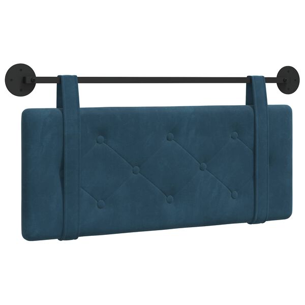 vidaXL T&ecirc;te de lit suspendue Bleu 110 x 55 x 5 cm Velours