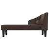 vidaXL Chaise longue avec traversin marron fonc&eacute; tissu