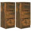 vidaXL Buffets 2 pcs Ch&ecirc;ne fum&eacute; 30x30x70 cm Bois d'ing&eacute;nierie