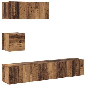 vidaXL Ensemble de meuble TV mural 4 pcs vieux bois bois d'ing&eacute;nierie