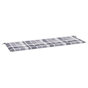 vidaXL Coussin de banc de jardin motif &agrave; carreaux gris 150x50x4 cm