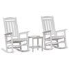 vidaXL Chaise Berçante de Jardin 3 pcs Blanc 38 x 38 x 46 cm Plastique