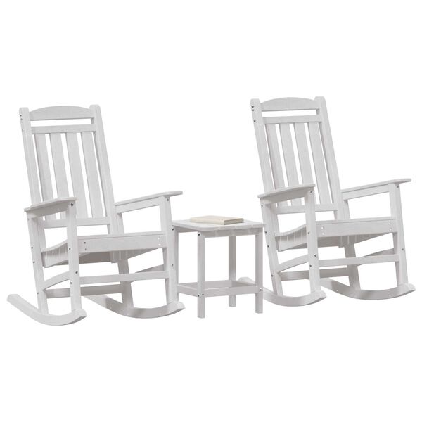 vidaXL Chaise Berçante de Jardin 3 pcs Blanc 38 x 38 x 46 cm Plastique