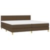 vidaXL Sommier &agrave; lattes de lit matelas et LED Marron fonc&eacute; 200x200 cm