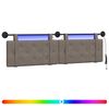 vidaXL T&ecirc;te de lit suspendue Avec lumi&egrave;re LED Gris PU antique