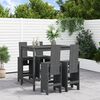 vidaXL Ensemble de bar de jardin 5 pcs gris bois de pin massif