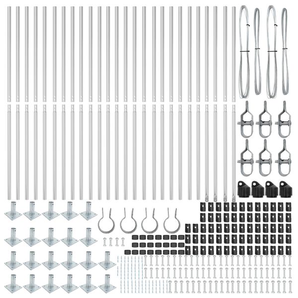 vidaXL Poteau de clôture. Autre 26 pcs Gris 3,2 x 3,2 x 78,5 cm Acier