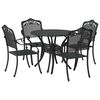 vidaXL Ensemble de salle &agrave; manger pour jardin 5 pc Noir Aluminium